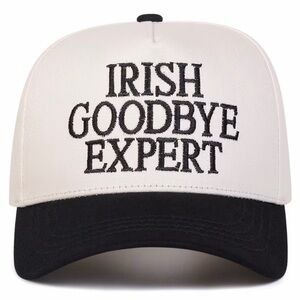 Irish Goodbye Expert Trucker Hat (Black & Cream) SnapBack Cap